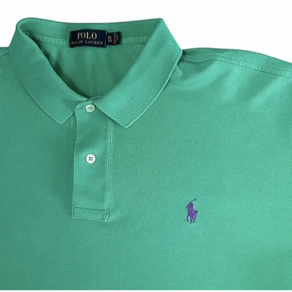 Polo Ralph Lauren Men's Green Classic Short Sleeve Cotton Polo Shirt Size XL